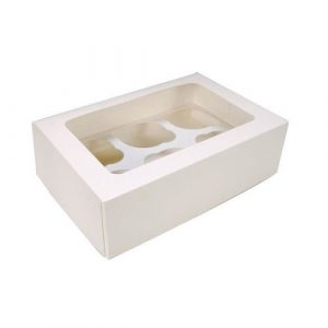 CAJA CUPCAKE X6 BLANCA IMP PAQX10.