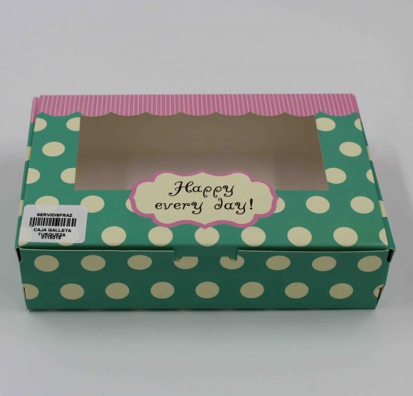 CAJA GALLETA TURQUEZA 18X12X4,5CM