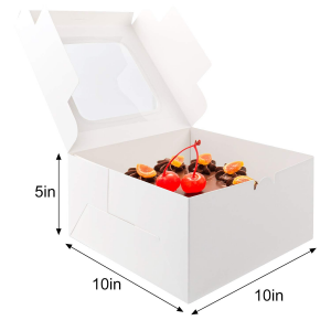CAJA TORTA TAPA ACETATO 25X25X12,5CM