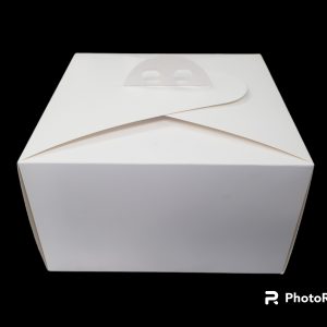 CAJA TORTA 26X15 LOCHERA BLANCA IMPORT