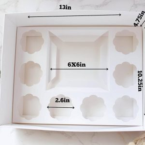 CAJA TORTA MINI Y CUPCAKES 35X25X10CM