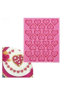 MOLDE SILICON 031 ABECEDARIO CORAZON 12X9.5CM