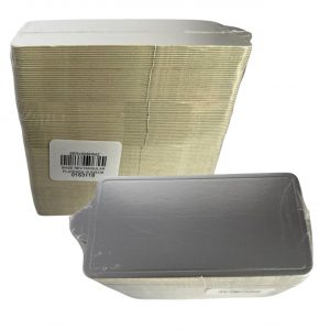 BASE RECTANGULAR PLATEADA 10,5X5CM PAQX100