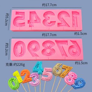 MOLDE SILICON 597 PALETA NUMEROS CHOCO