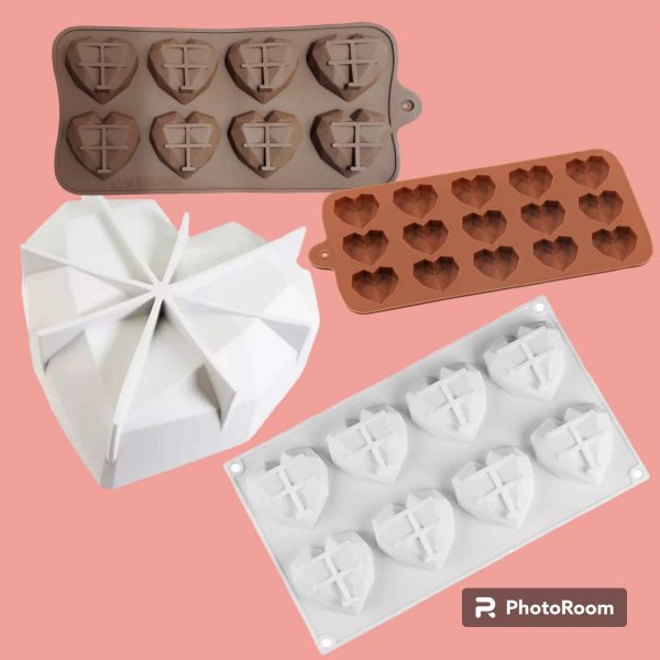 MOLDE SILICON SET SAN VALENTIN X4 PROMO