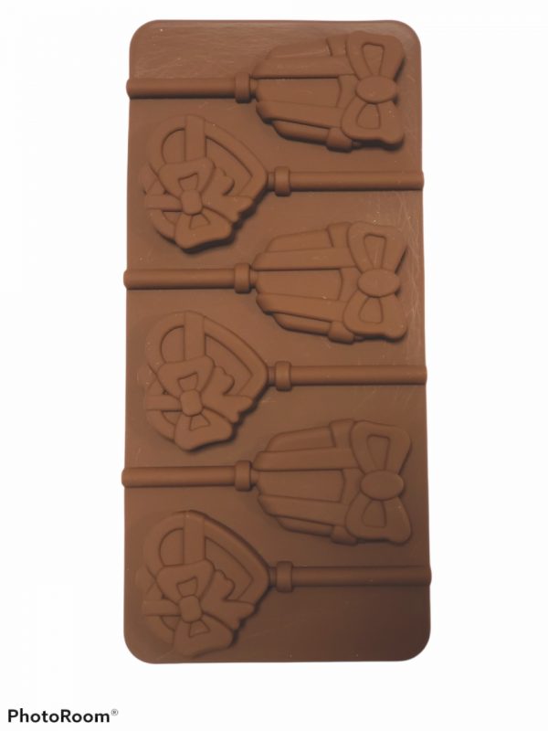 MOLDE SILICON 504 PALETA CORAZON CON LAZO