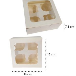 CAJA CUPCAKE X4 BLAN