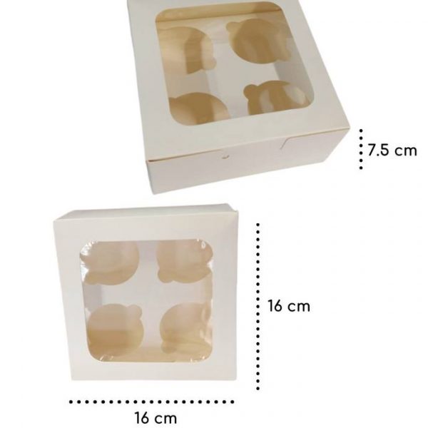 CAJA CUPCAKE X4 BLAN