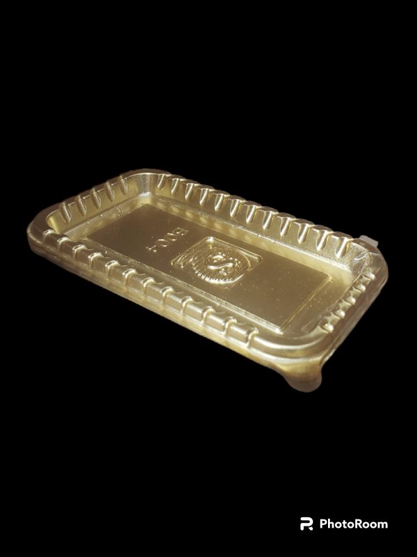 BASE PLASTICA DORADA RECTANGULAR X12