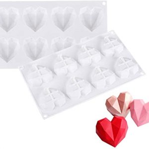 MOLDE SILICONA 734 CORAZON DIAMANTE X8