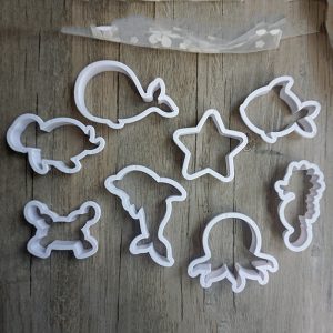 CORTADOR PLASTICO ANIMALES MARINOS X8.