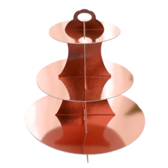 PEDESTAL CUPCAKE ORO ROSADO
