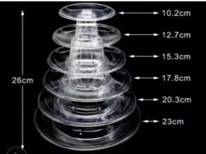 PEDESTAL ACETATO PARA MACARRONS REDONDO 26CM