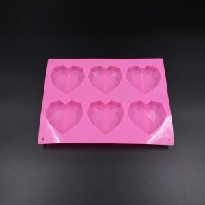 MOLDE SILICONA 618 CORAZON DIAMANTE X6