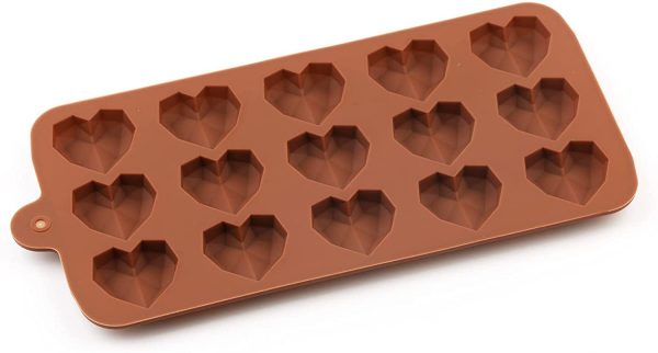 MOLDE SILICONA 371 CORAZON DIAMANTE PEQX 8 CORAZONES