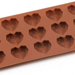 MOLDE SILICON 402 CORAZON DIAMANTE PEQX 15 CORAZONES