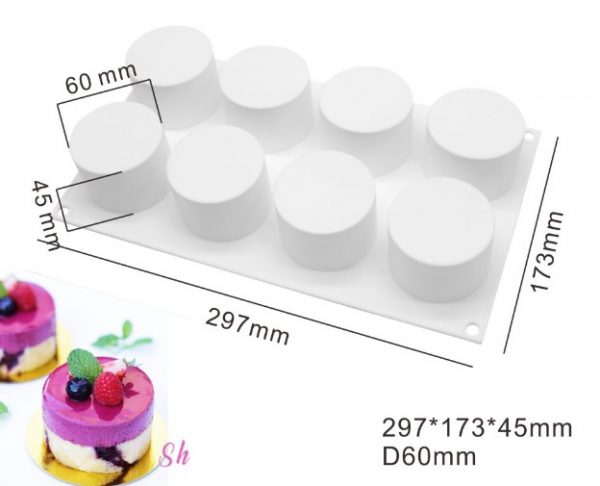 MOLDE SILICON 5735 MINI TORTA X8