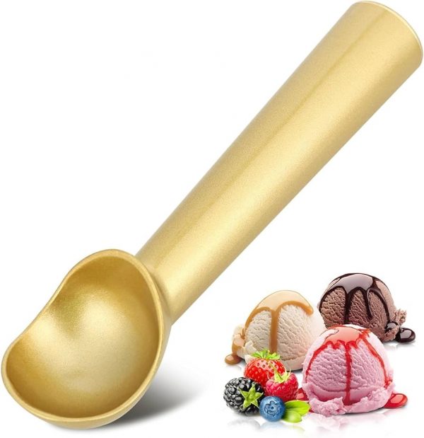 CUCHARA PARA HELADO DORADA.