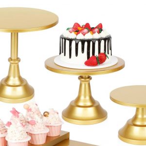 PEDESTAL DORADO SET X3 20,25 Y 30CM