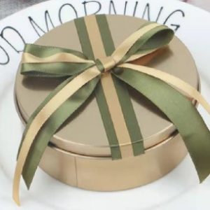 CAJA CHOCOLATE METALICA REDONDA 10CM