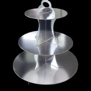 PEDESTAL CUPCAKE PLATEADO