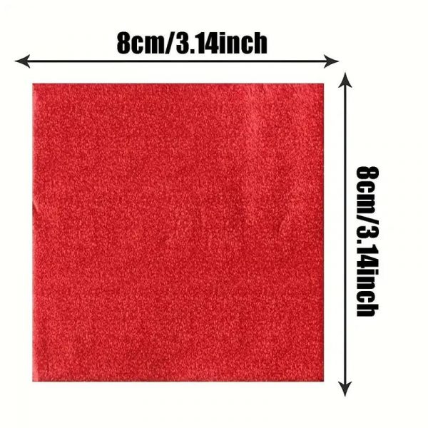 PAPEL ESTAÑO ROJO 8X8CM