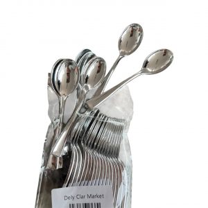 CUCHARA PLASTICA PLATEADA 25 UND