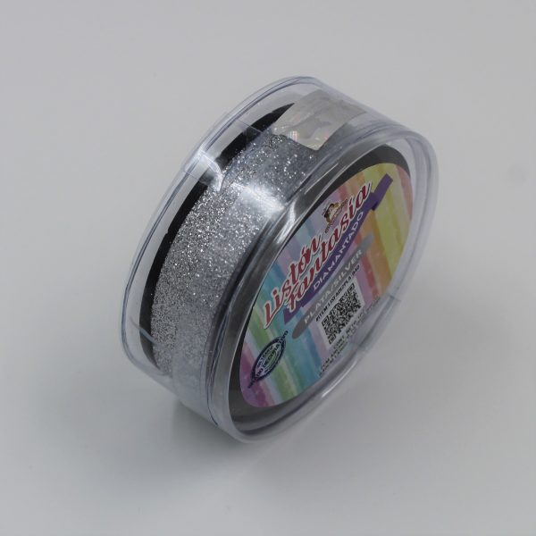 LISTON DIAMANTADO PLATA 2CM ANCHO/840CM LARGO