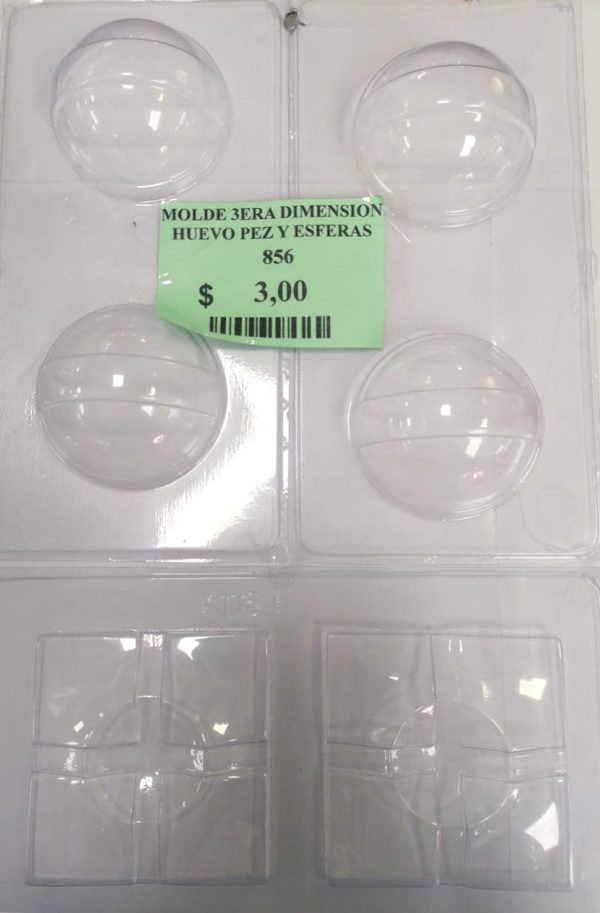 MOLDE 3ERA DIMENSION HUEVO PEZ Y ESFERAS