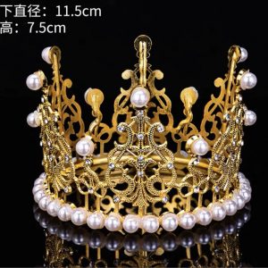 CORONA METAL DORADA MED 11.5CM DIAM X 7.5CM ALTO