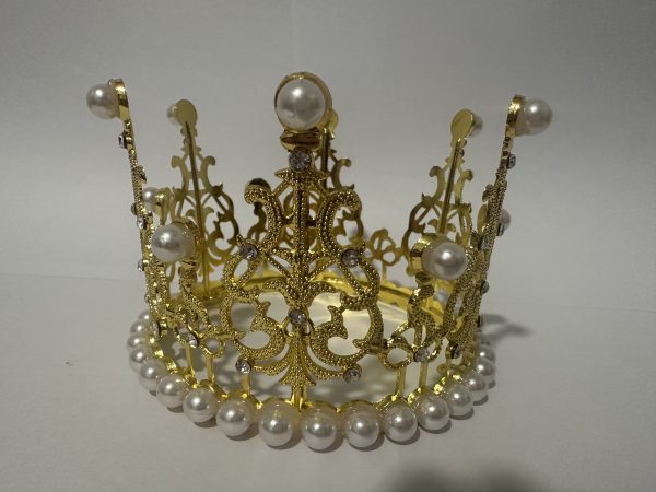 CORONA METAL DORADA MED 10CM DIAM X 7.5CM ALTO