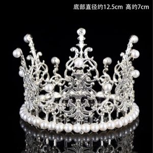 CORONA METAL PLATEADA MED 11.5CM DIAM X 7.5CM ALTO