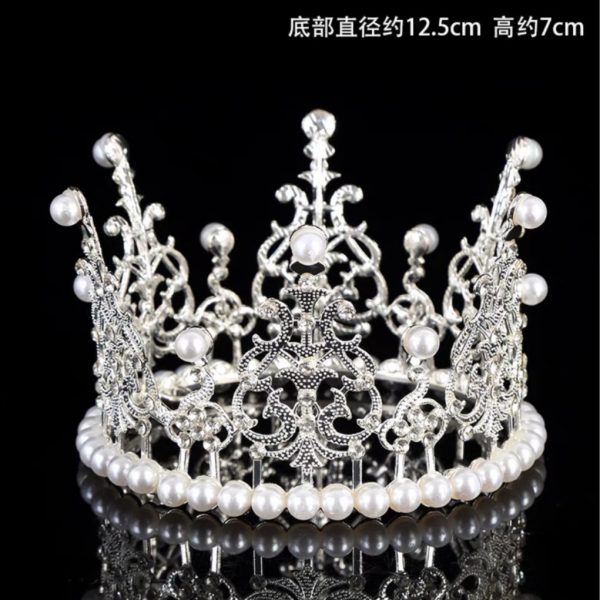 CORONA METAL PLATEADA MED 11.5CM DIAM X 7.5CM ALTO