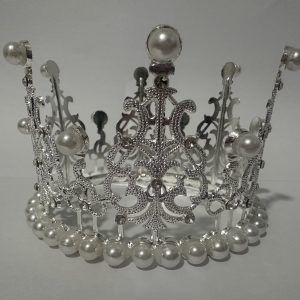 CORONA METAL PLATEADA MED 10CM DIAM X 7.5CM ALTO