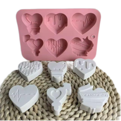 MOLDE SILICON 911 CORAZONES VARIOS