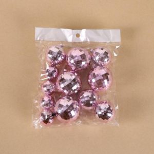 BOLA DE DISCO ROSA PAQX10