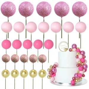 GLOBOS SET ROSADO Y DORADO PAQX27