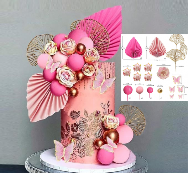 SET DECORATIVO MARIPOSAS Y FLORES