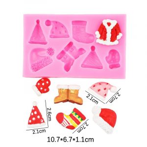 MOLDE SILICON 164 NAVIDAD BOTAS Y GORRO