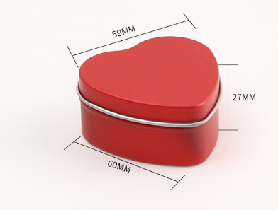 CAJA CHOCOLATE METALICA CORAZON ROJO 6CM