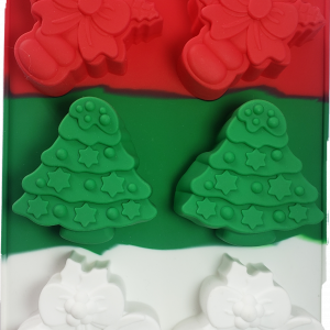 MOLDE SILICON 074 NAVIDAD BASTON ARBOL Y CAMPANA