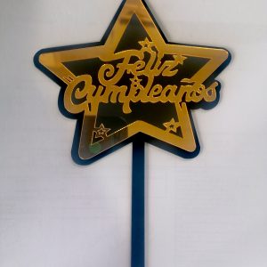 TOPPER FELIZ CUMPLE ACRI 2 PIEZAS