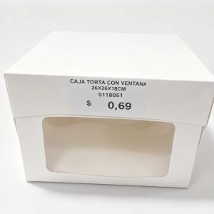 CAJA TORTA CON VENTANA 26X26X18CM
