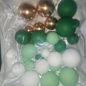 GLOBOS SET VERDE OSCURO Y DORADO PQX32