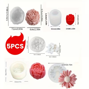 MOLDE SILICON 683 ROSAS Y FLORES X5