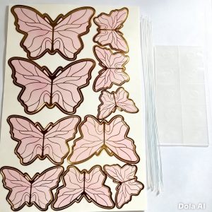 TOPPER MARIPOSA ROSADA X10
