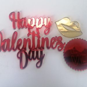 TOPPER Y MONEDA ACRILICO SAN VALENTIN