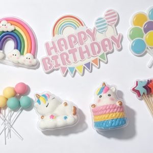 SET DECORATIVO UNICORNIO Y GLOBOS